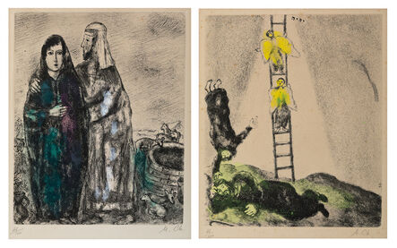 Marc Chagall, ‘Rencontre de Rachel et de Jacob, The Songe de Jacob (2 Works)’
