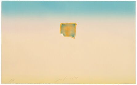 Joe Goode, ‘Untitled (small orange photo on peach and blue background)’, 1971