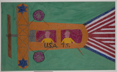 Eddie Arning, ‘Orange Airplane, U.S.A. 75’, ca. 1964