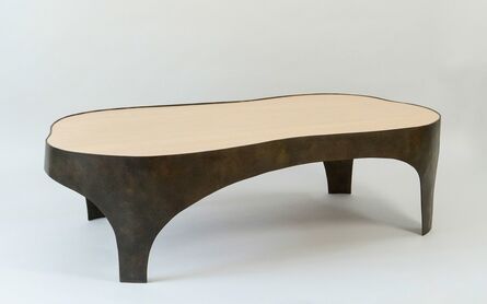 Jacques Jarrige, ‘Bronze and Anigre wood COFFEE TABLE by Jacques Jarrige’, 2018