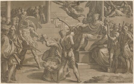 Antonio da Trento after Parmigianino, ‘The Martyrdom of Two Saints [recto]’, ca. 1530