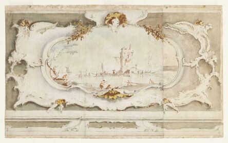 Francesco Guardi, ‘Decorative Cartouche with a Landscape’, ca. 1770