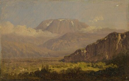 Attributed to Jean-Baptiste Louis Gros, ‘Two South American Landscapes: (1) Vue d'une piste longeant des collines (2) Vue d'une plaine entourée de volcans’