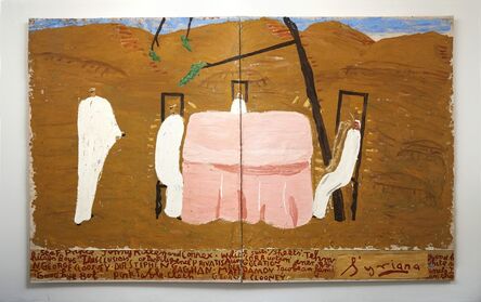 Rose Wylie, ‘Pink Table Cloth (Close-up) (Film Notes)’, 2013