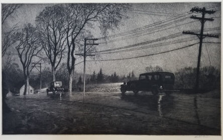 Martin Lewis, ‘Wet Night, Route 6’, 1933