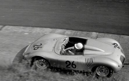 Jesse Alexander, ‘Jo Bonnier, Porsche RSK in the Karussell, Nürburgring, Nürburg, Germany’, 1960