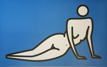 Julian Opie, ‘Female nude leaning on both hands’, 2000