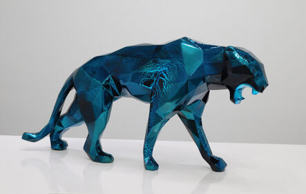 Richard Orlinski, ‘ Panther Chrome Crackled Turquoise 60cm’, 2022