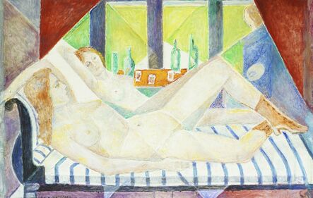 Marie Vorobieff Marevna, ‘Portrait of Catherine Dolan, reclining on a chaise longue’, c.1972