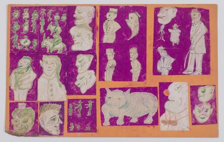 Justin McCarthy, ‘Untitled (Figures & Animals - Purple Background) ’, ca. 1920's 