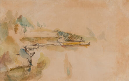 Paul Cézanne, ‘Double-Sided Drawing (Recto: Coin du lac d'Annecy, Verso: Etudes avec bateau et personnages)’, 1896