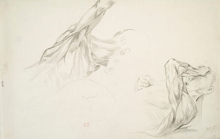 Eugène Delacroix, ‘Two Studies of the Flayed Muscles of a Man's Head and Shoulder (Ecorché – Deux études de la tête et des épaules d’un homme)’, N/A