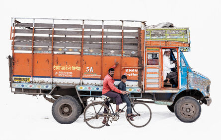 Martin Roemers, ‘Tata 608 #2; Truck driver Ayub Sayyad | Hercules bicycle; Day laborer Arun Manjre and son Sunny (Malegon, Maharashtra)’, 2019