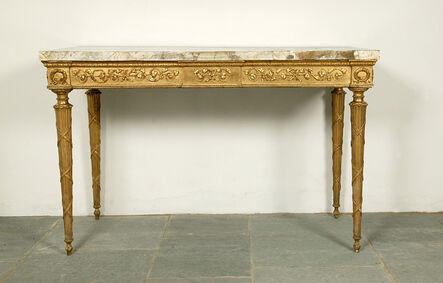 Unknown Italian, ‘An 18th Century gilt side table having its original alabaster veneered top. ’, ca. 1780