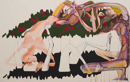 Christina Quarles, ‘Yew Don't Wanna Pick From My Apple Tree, 2021, Acrylic on canvas, 218.4 x 139.7 x 5.1 cm’, 2021