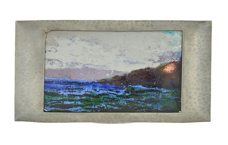Attributed to F. C. Varley, ‘Tudric cigar/cigarette box with seascape’