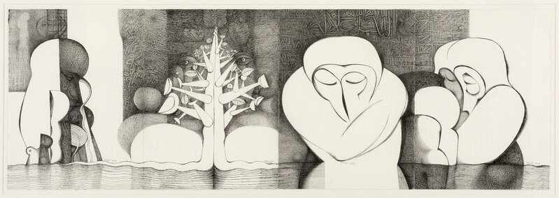 Ibrahim El-Salahi, ‘Meditation Tree’, 2008, Drawing, Collage or other Work on Paper, Indian ink on paper, Vigo Gallery