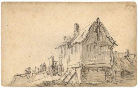 Jan van Goyen, ‘Houtewael: farmhouse with figures’, 1651