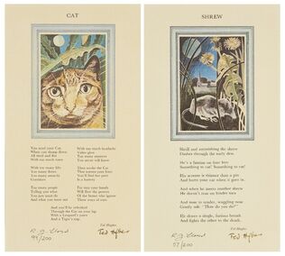 Ted Hughes, ‘Shrew; Cat, each from The Cat and the Cuckoo’, 1987