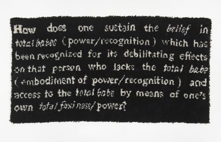 Frances Stark, ‘How does one sustain the belief in total babes...’, 1991