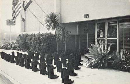 Eleanor Antin, ‘100 Boots at the Bank, from the series 100 Boots, a set of 51 photo-postcards’, 1971