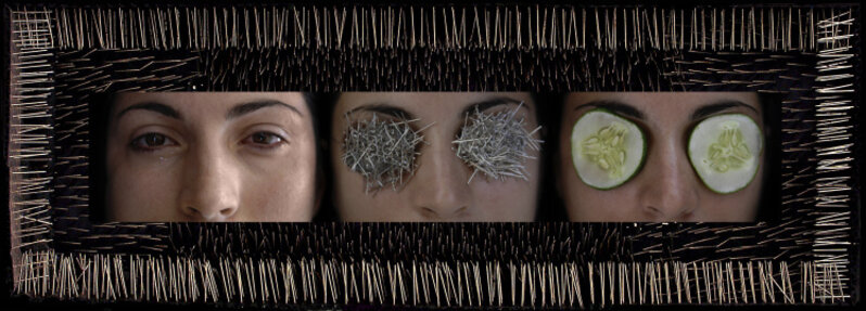 Lidzie Alvisa, ‘Untitled, serie Preocupaciones’, 2007, Mixed Media, Photograph, cardboard, pins, acrylic, CO GALERÍA
