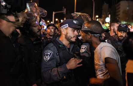 Avishag Shaar Yashuv, ‘Ethiopian Israelis confront police officers during a protest near Azrieali Towers in central Tel Aviv. 10 Protesters were arrested. June, 2015’, 2015