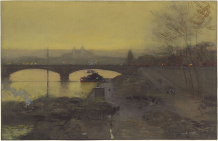 Luigi Aloys Francois Joseph Loir, ‘The Banks of the Seine with the Pont des Arts at Dusk’, 1890s?