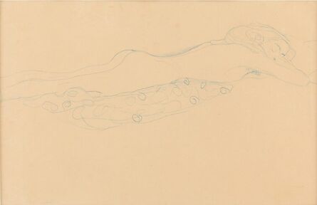 Gustav Klimt, ‘Water Snake, Lying on her Stomach to the Right’, 1907