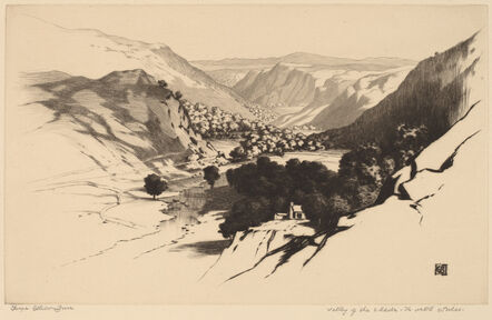 George Elbert Burr, ‘Valley of the Lledr, North Wales (no.1)’, probably c. 1900