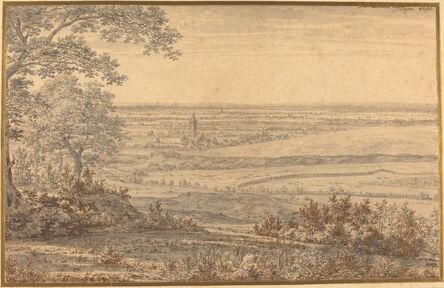 Joris van der Haagen, ‘Extensive Landscape with a Village in the Middle Distance’, 1666
