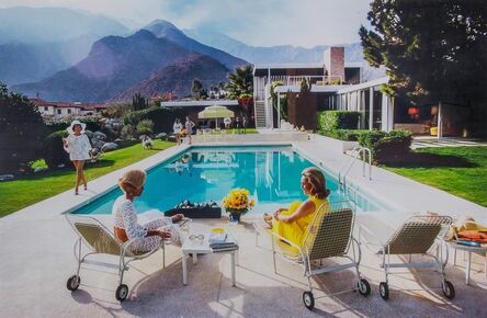 Slim Aarons, ‘Poolside Gossip: Lita Baron, Nelda Linsk and Helen Dzo Dzo, Palm Springs’, 1970
