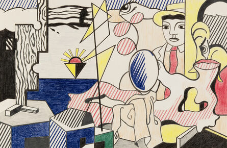 Sturtevant, ‘Study for Lichtenstein Figures with Sunset’, 1988