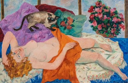 Adriana Pincherle, ‘Nudo con gatto’, 1986
