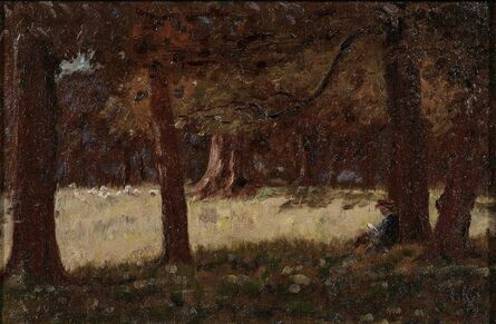 Edward Mitchell Bannister, ‘Woman Reading Under a Tree’