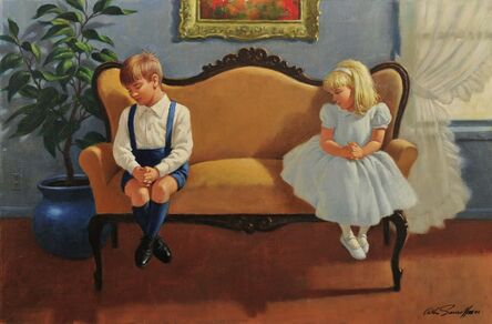 Arthur Sarnoff, ‘Kids Sitting on Love Seat’