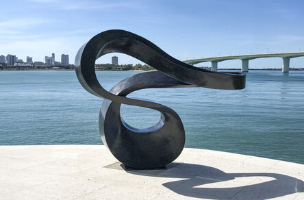 Jeremy Guy, ‘Zephyr 10/50 - large scale, smooth, black, granite, outdoor, abstract sculpture’, 2021
