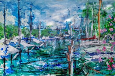 Norma de Saint Picman, ‘Water paintings summer 2019 - plein air in situ paintings, Marina Portorose, Old marina’, 2019