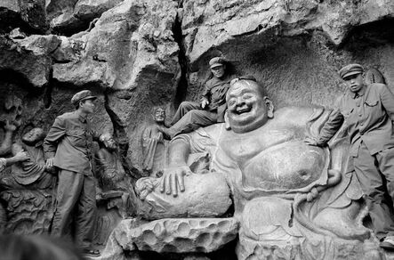 Inge Morath, ‘Soldiers on Yuan Dynasty sculpture of a Maitreya. West Lake near Hangzhou. ’, 1978