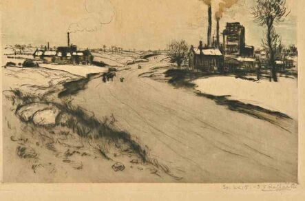 Jean François  Raffaëlli, ‘Factories in the Snow’, 1910s