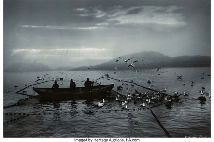 A. Aubrey Bodine, ‘Fishermen and Seagulls’, circa 1950-55