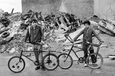 Martha Cooper, ‘Two Boys with Bikes They Made from Parts They Scavenged, Bushwick, Brooklyn, NY’, ca. 1978-1980