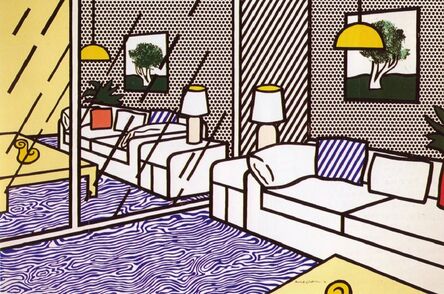 Roy Lichtenstein, ‘Wallpaper with Blue Floor Interior’, 1992