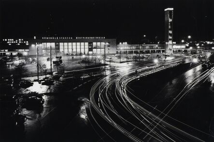 Janis Krievs, ‘View with the Riga Central Railway Station and the Clock tower with light kinetic object - multi-programme light system’, 1980