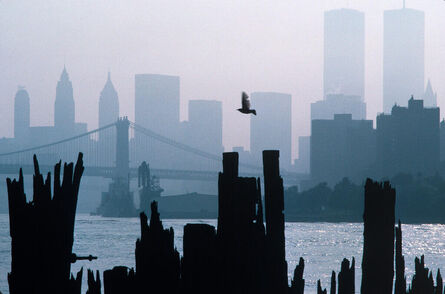 Thomas Hoepker, ‘A view of the Downtown Manhattan skyline seen from Queens. Brooklyn Bridge and World Trade Center Towers. New York City.  USA’, 1983
