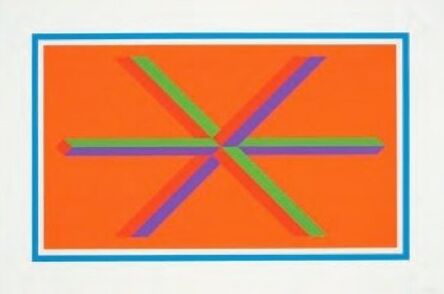 Sol LeWitt, ‘Isometric Figures in Five and Six Colors Series (blue border)’, 2002