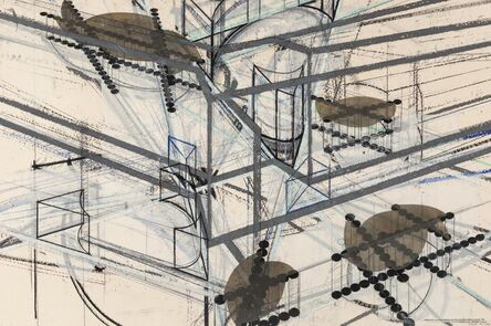 Barry Le Va, ‘Drawing Interruptions: Blocked Structures #6 (Combined in 2 Perspectives)’, 1981-82