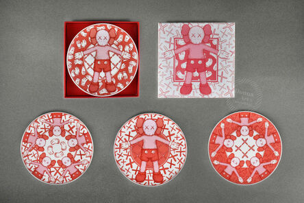 KAWS, ‘KAWS Ceramic Plate Set (Red)’, 2019