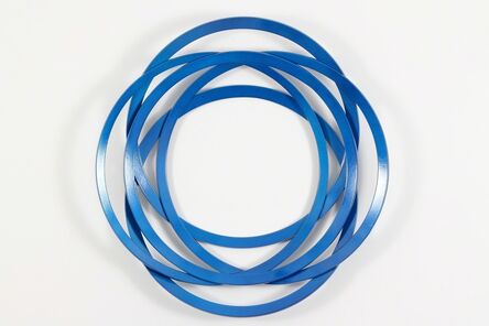 Shayne Dark, ‘Erratic Colour Candy Blue - circles, steel, geometric abstract, wall sculpture’, 2014