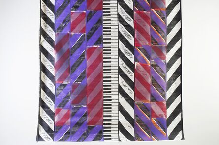 Géza Perneczky, ‘Inversion in Red, Violet, Black (String Picture - C107)’, 1986